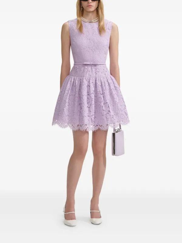 self portrait embroidered lace dress Self-Portrait - Pink Lace Embellished Midi Dress main image 0