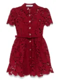 Self-Portrait floral-lace mini dress - Red