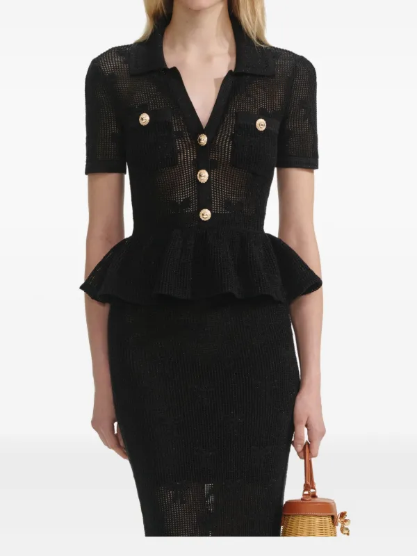 Self-Portrait クロシェ ドレス | ブラック | FARFETCH JP