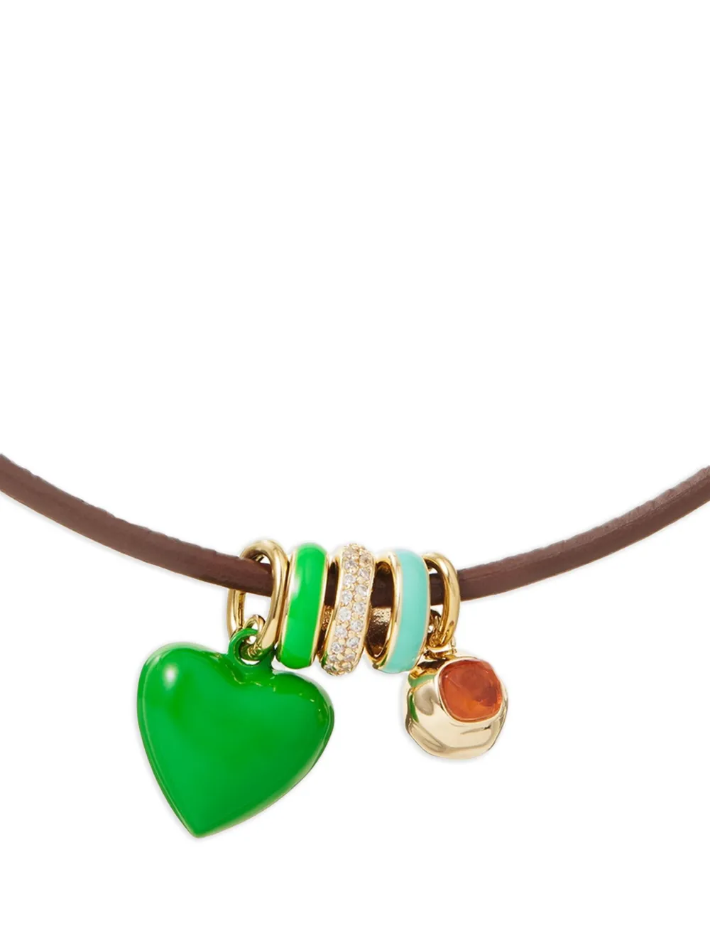 Roxanne Assoulin Halsketting met hart amulet - Groen