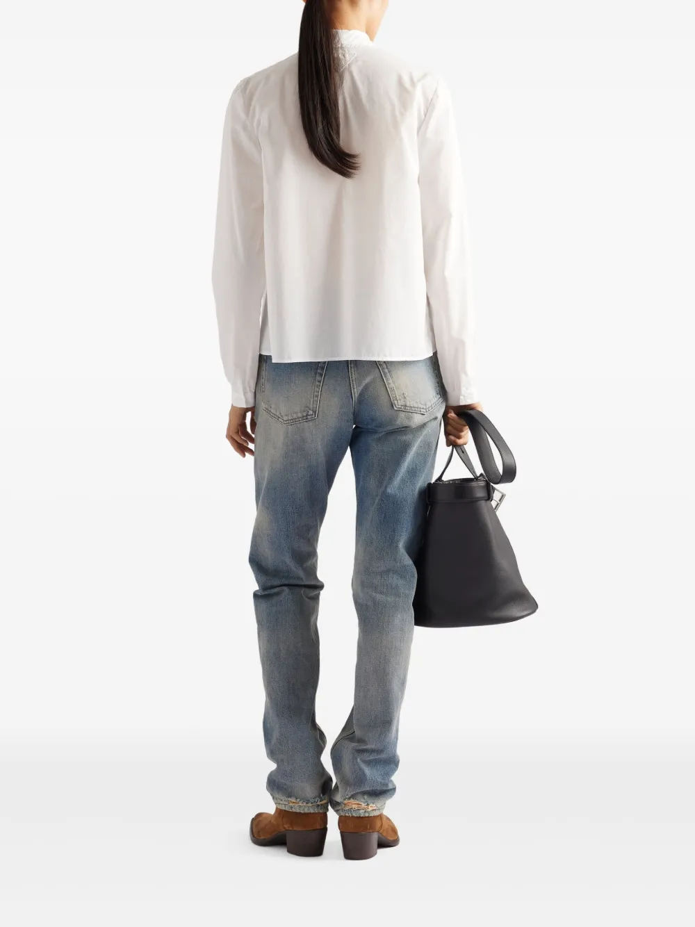 Prada Jeans met logopatch Blauw