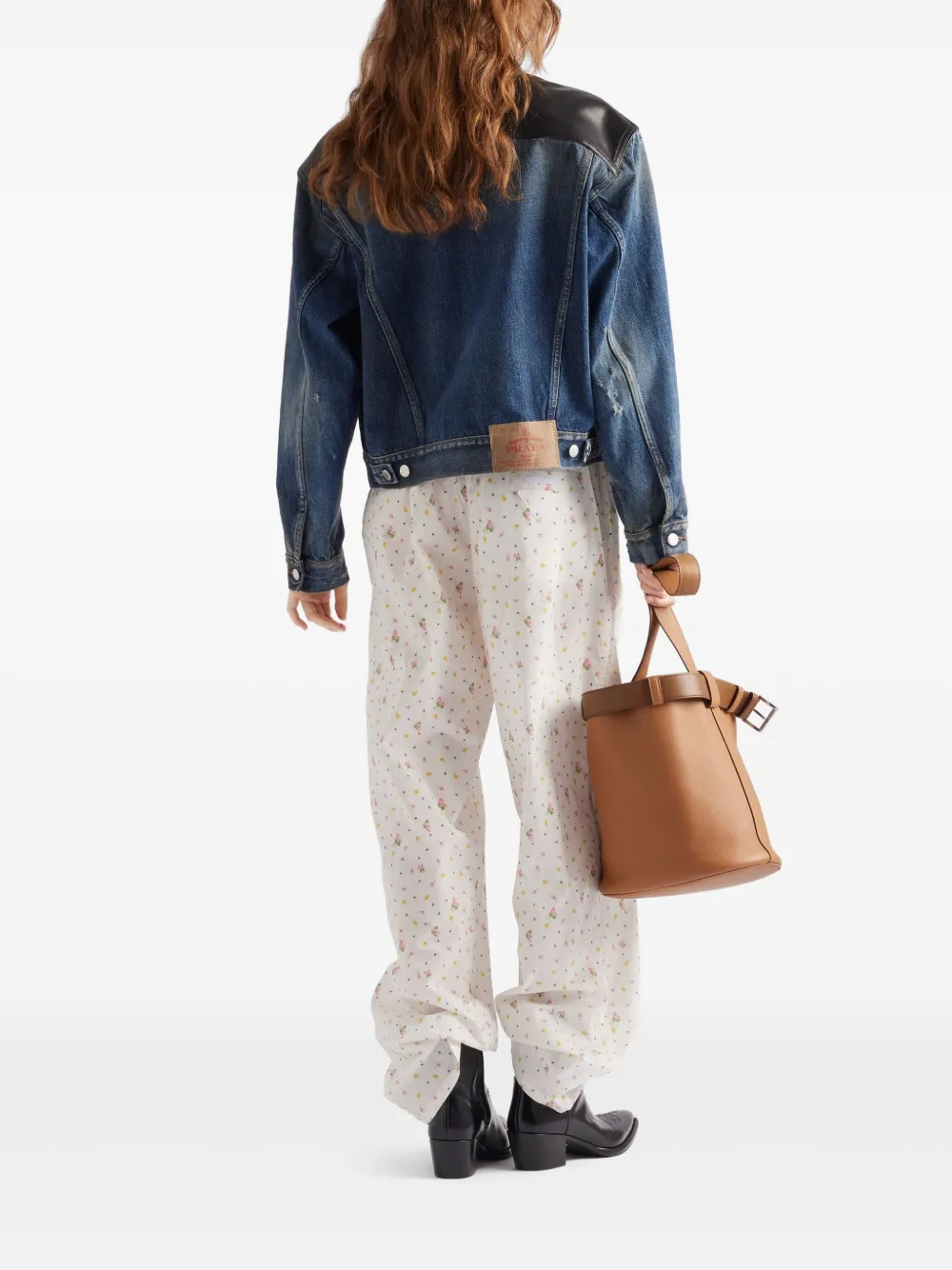 Prada Denim jack met vlakken Blauw