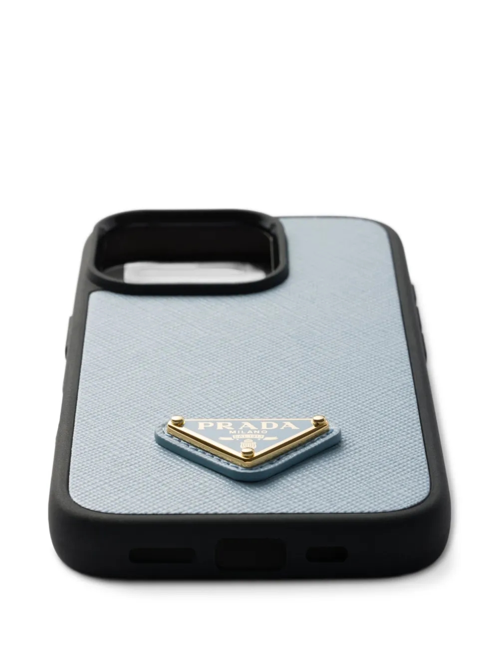 Prada iPhone 16 Pro hoesje van saffiano leer Blauw