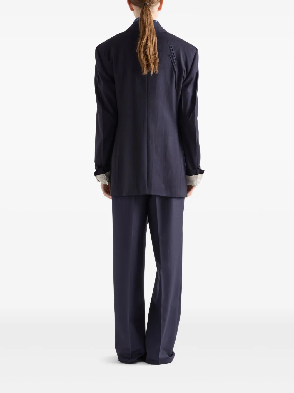 Prada Wollen broek met krijtstreep Blauw