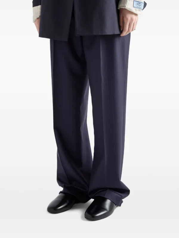 パンツ PRADA stripe slacks pants Prada Wool Pinstripe Pants | Blue | FARFETCH