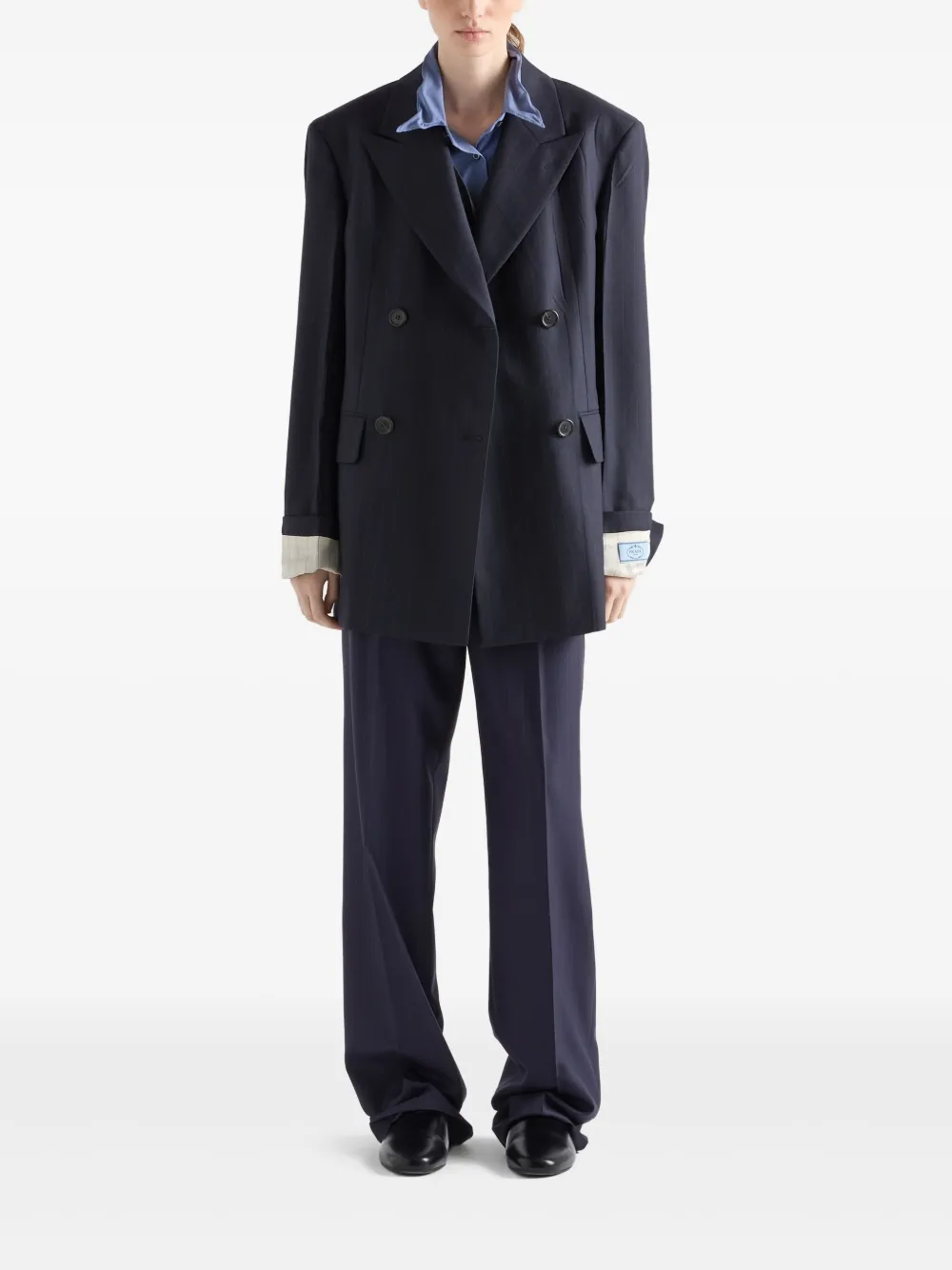Prada wool pinstripe pants - Blauw