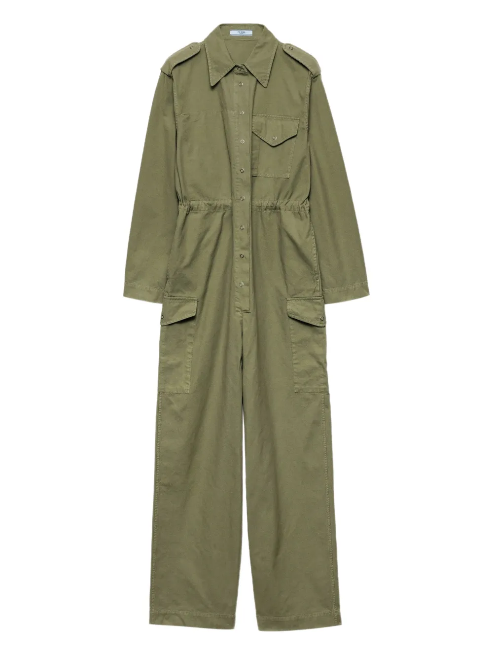 Prada Panama katoenen jumpsuit Groen