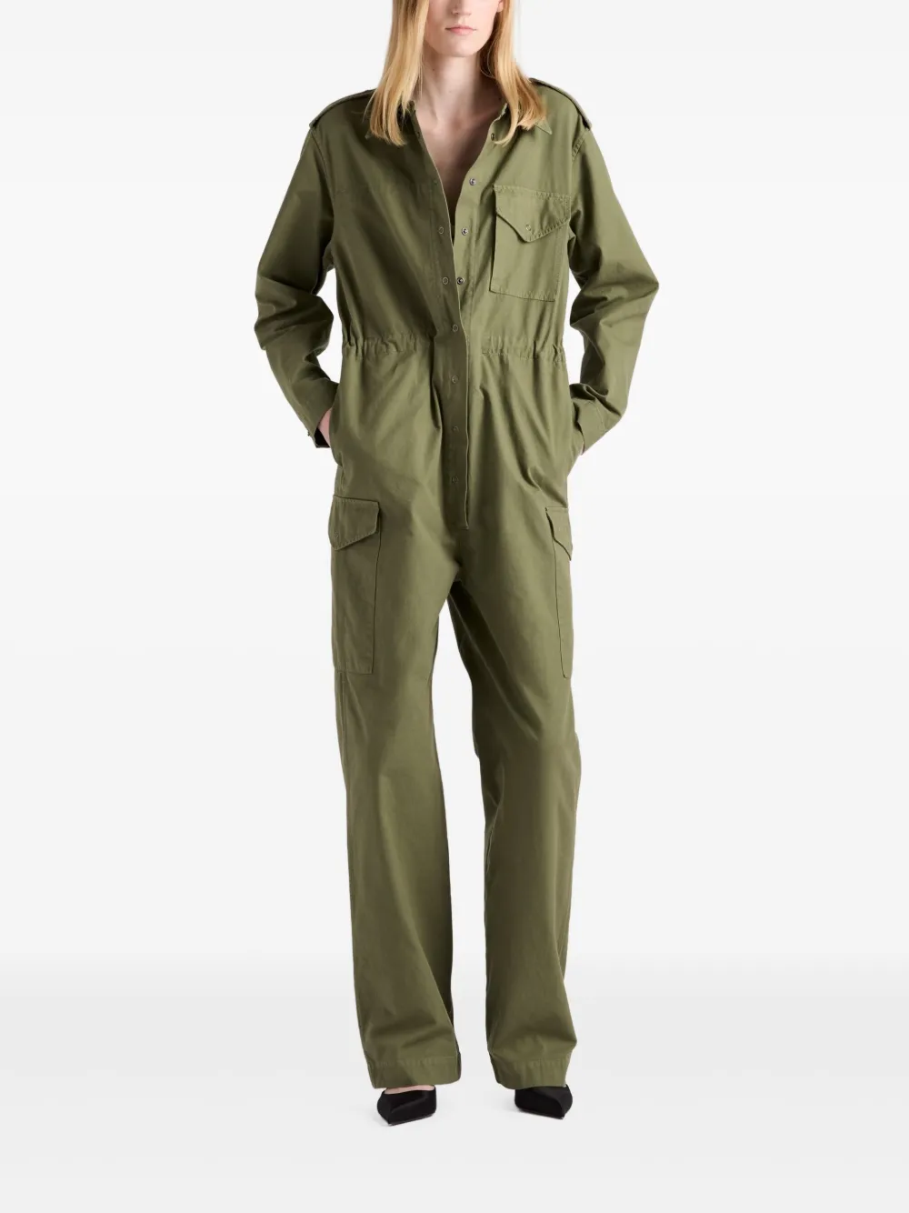 Prada Panama cotton jumpsuit - Groen
