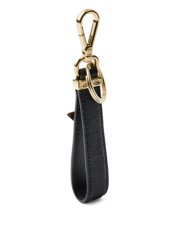 Prada Leather Keyring | Black | FARFETCH