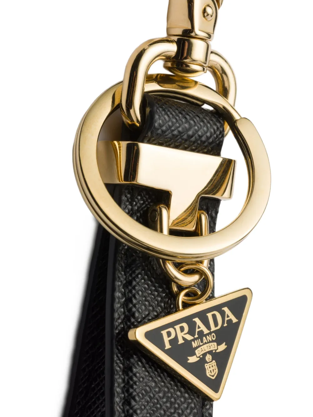 Prada Leren sleutelhanger Zwart