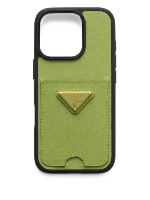 Prada triangle-logo iPhone 15 Pro Max Case | Black | FARFETCH AU