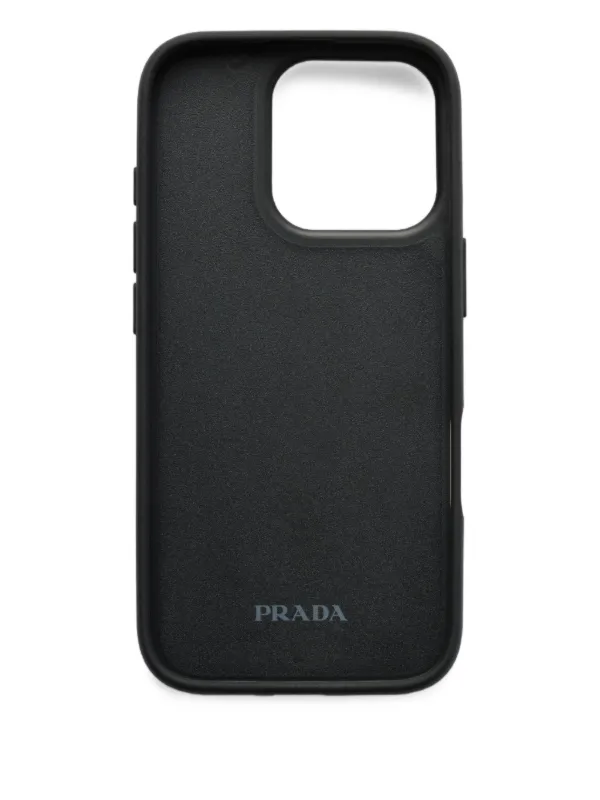 PRADA iPhone16ケース　グリーン　iPhone16 Prada iPhone 16 Pro Saffiano Leather Case with Shoulder Strap