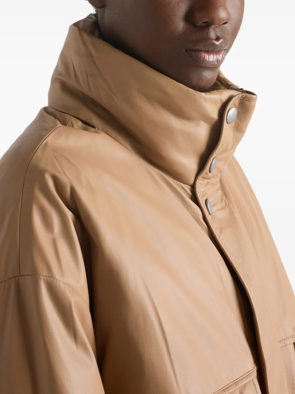 Prada Nappa leren jas Beige