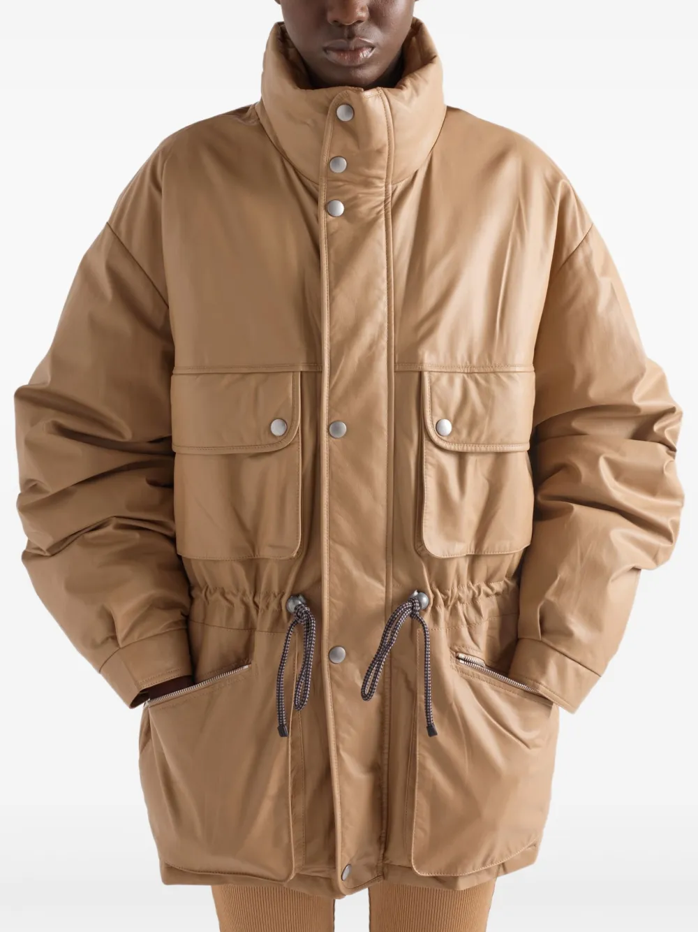 Prada Nappa leren jas Beige