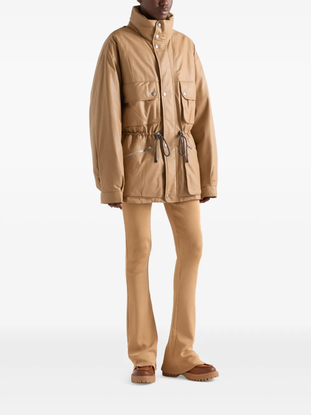 Prada Nappa leather coat - Beige