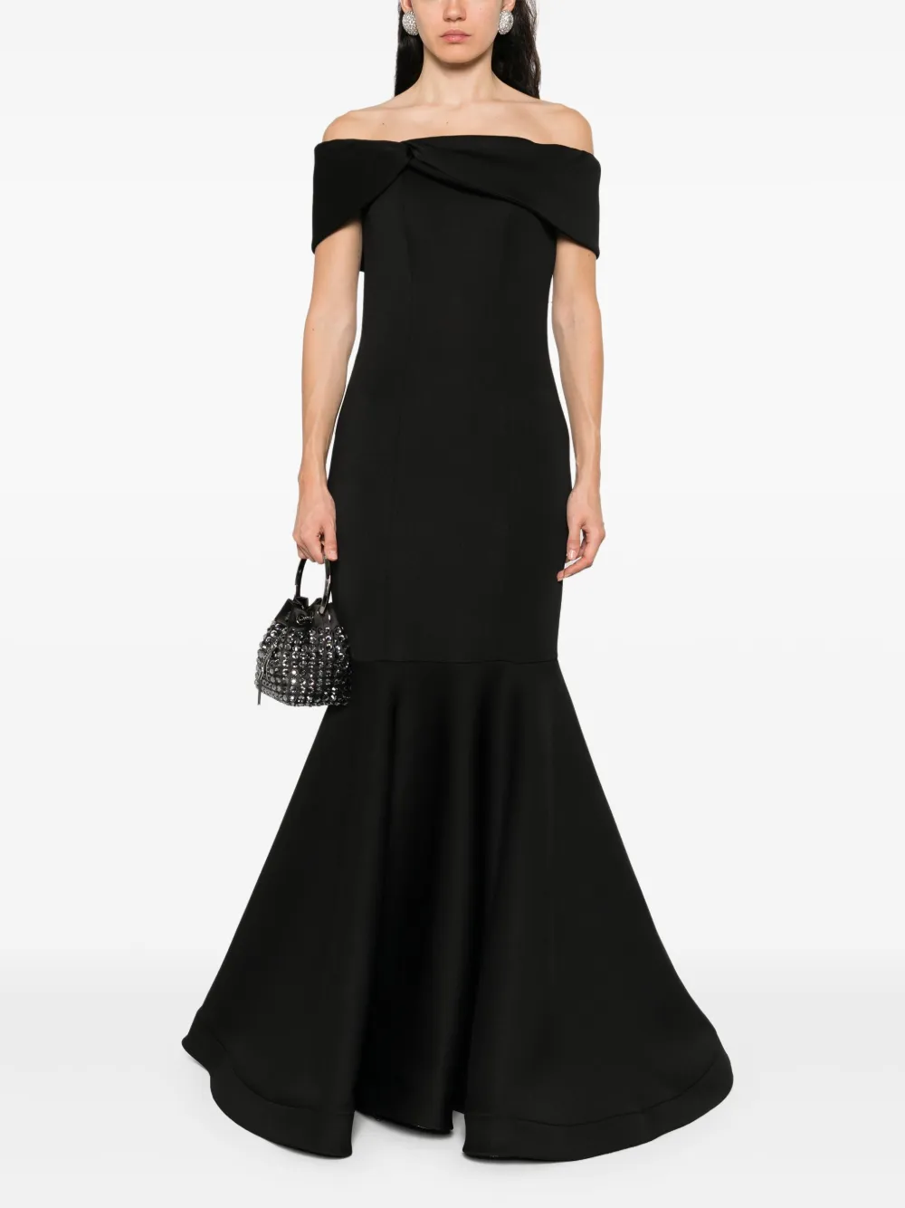 AAVVA Off-shoulder avondjurk - Zwart