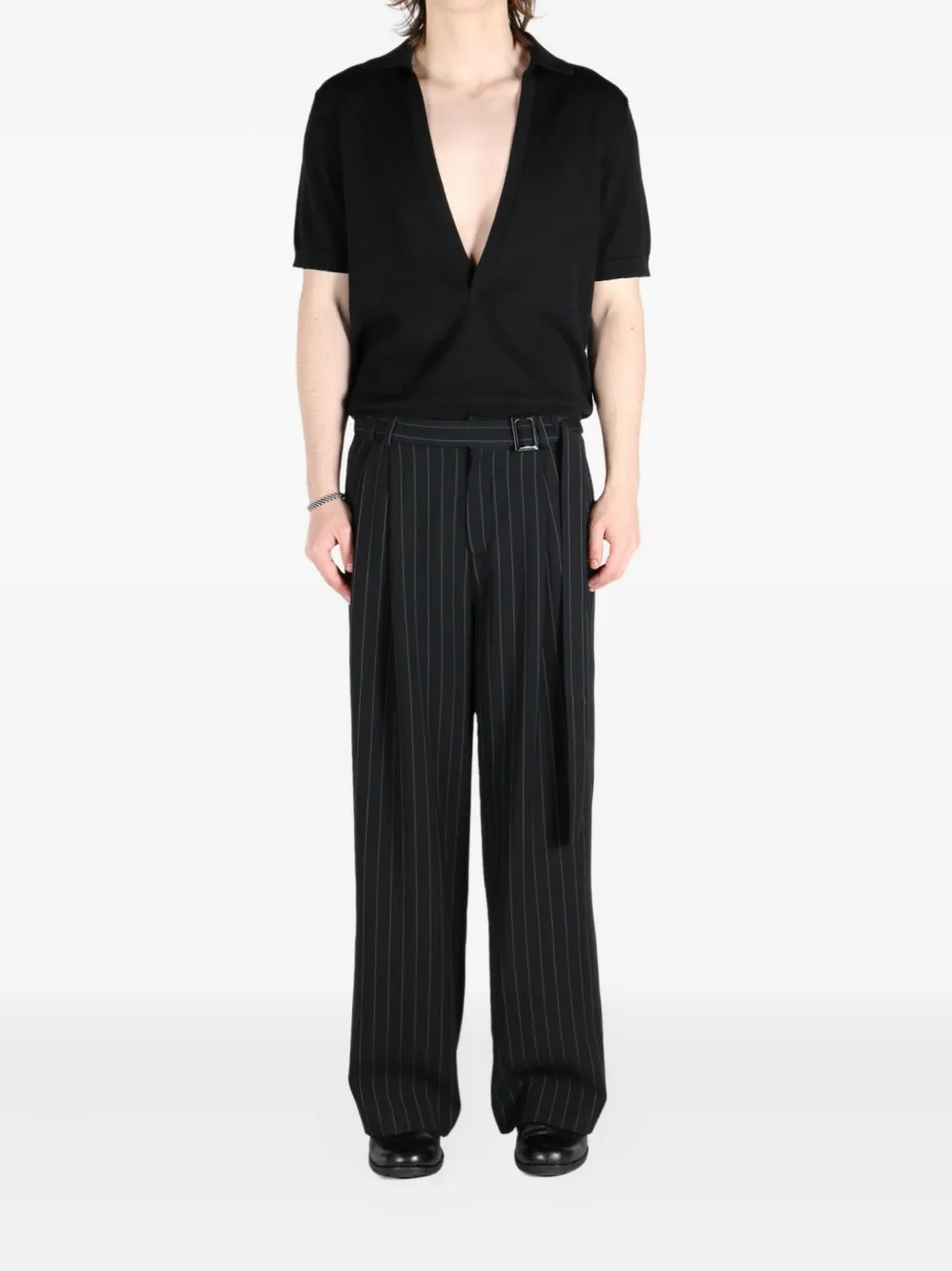 LGN LOUIS GABRIEL NOUCHI fine-knit T-shirt - Zwart
