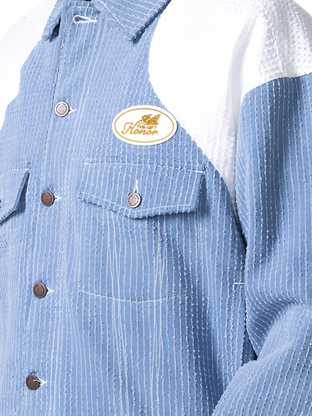 Honor The Gift Ribfluwelen truckerjack met vlak Blauw