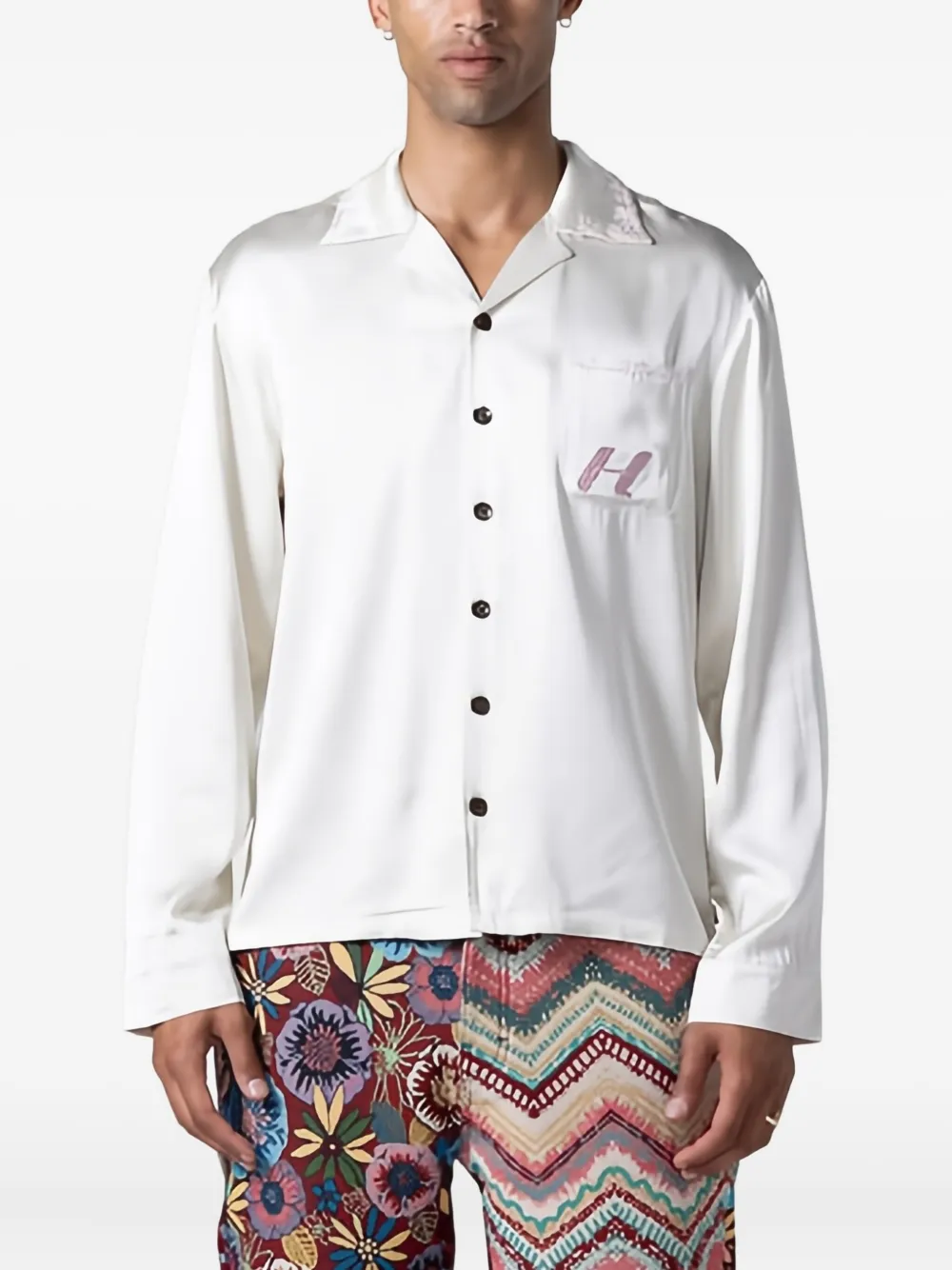 Honor The Gift palm-stitch embroidered shirt | Image 2