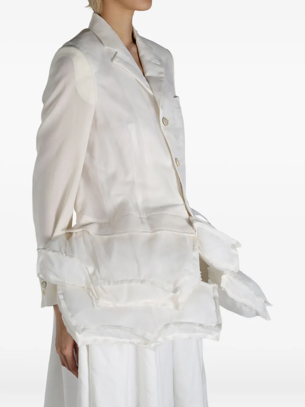 Comme Des Garçons ruffle-detailing jacket Wit