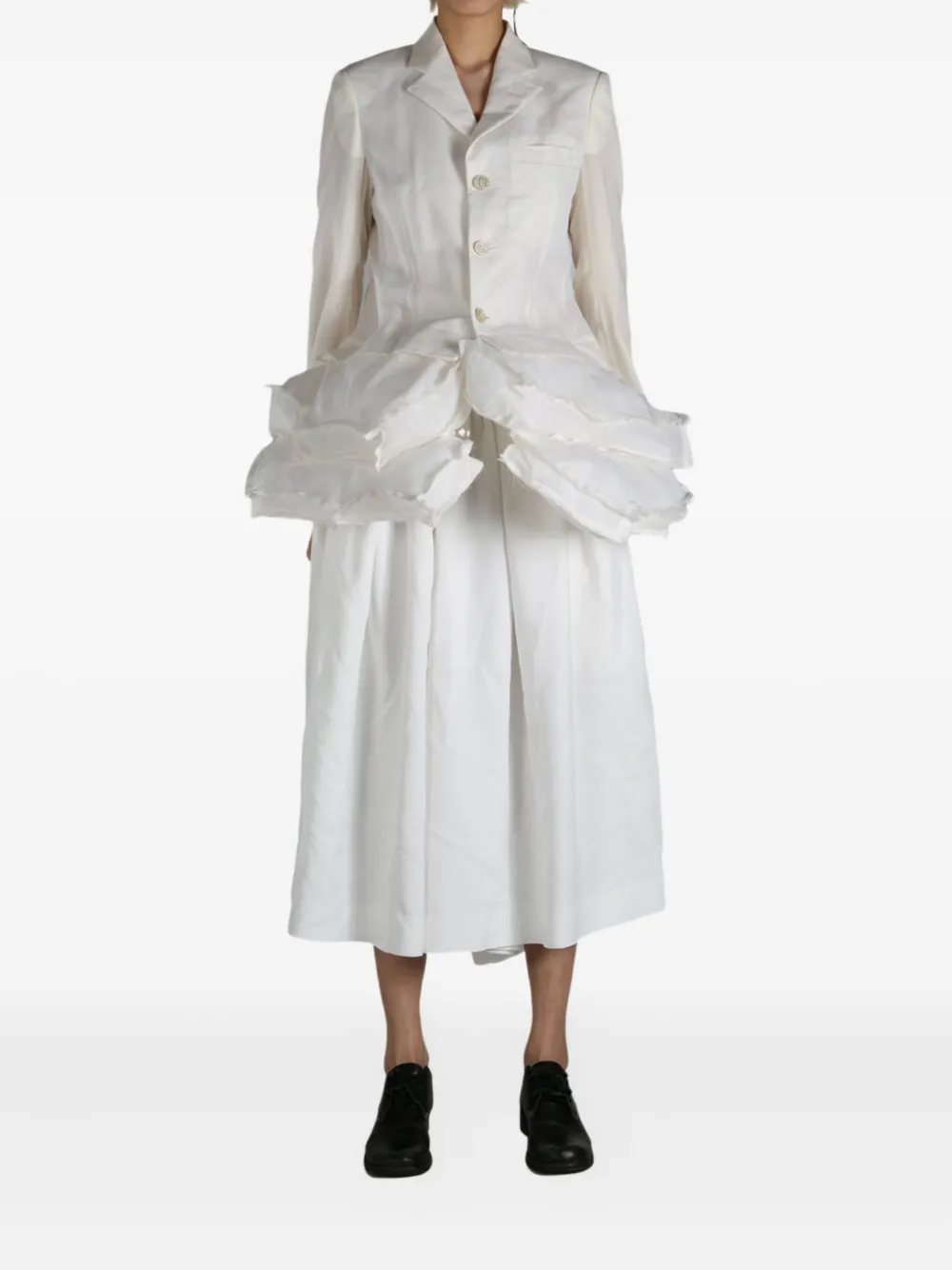 Comme Des Garçons ruffle-detailing jacket Wit