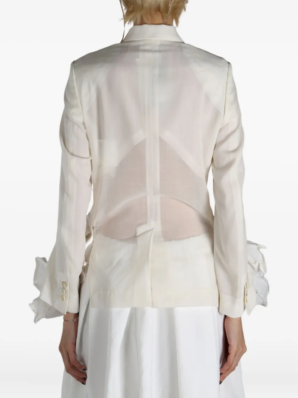 Comme Des Garçons ruffle-detailing jacket Wit