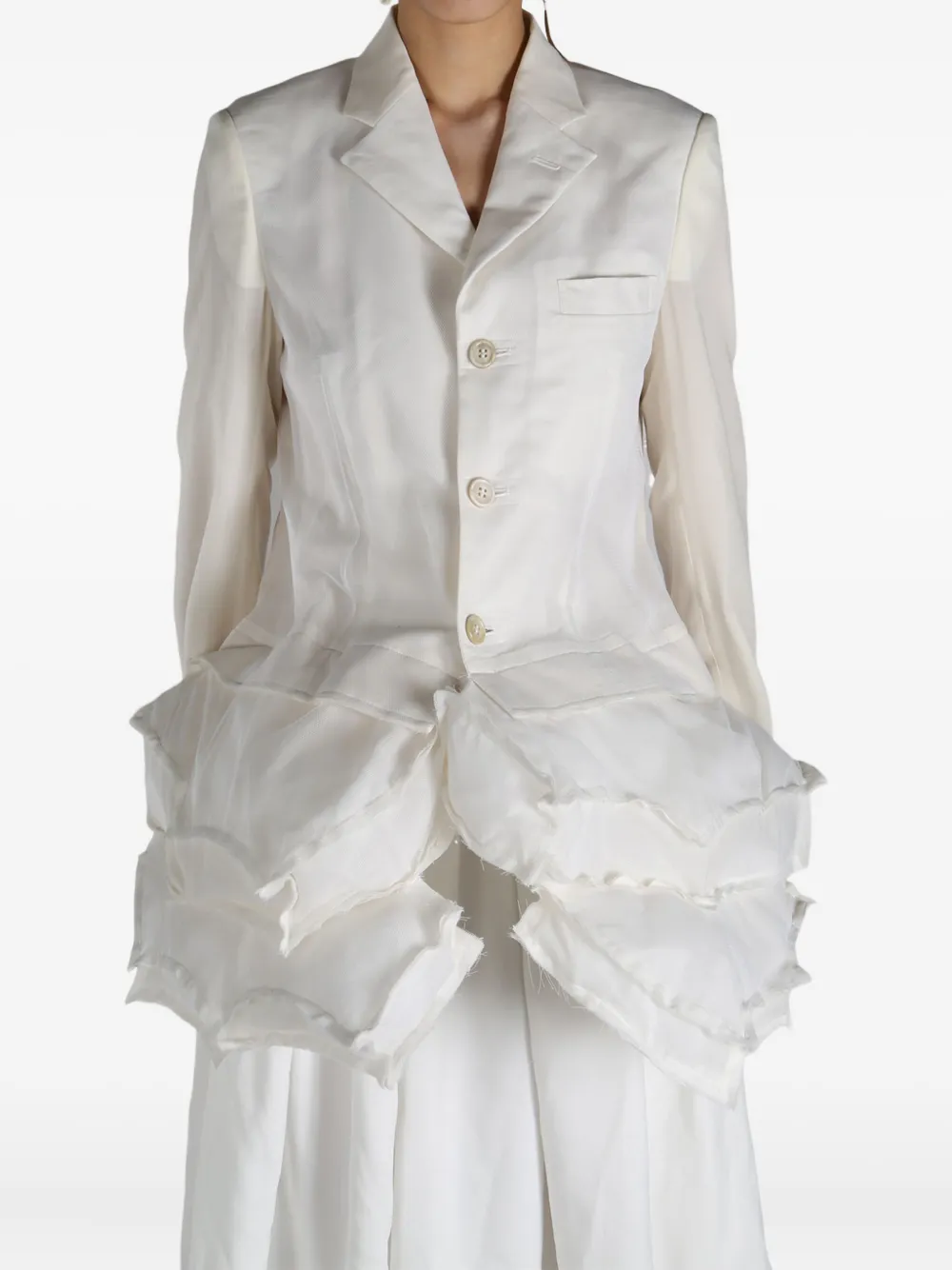 Comme Des Garçons ruffle-detailing jacket Wit