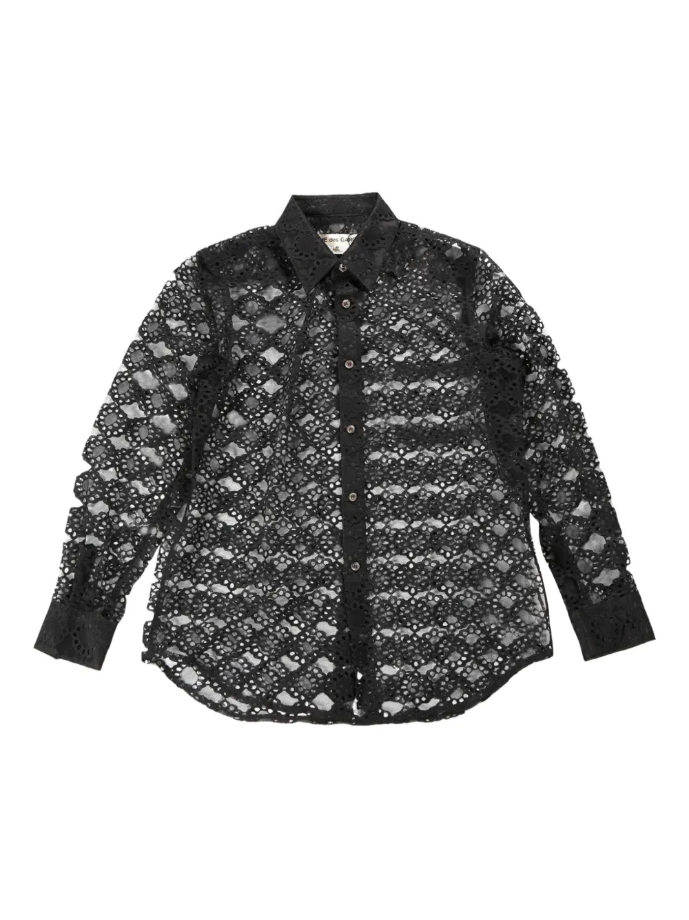 Comme Des Garçons sheer lace shirt Zwart