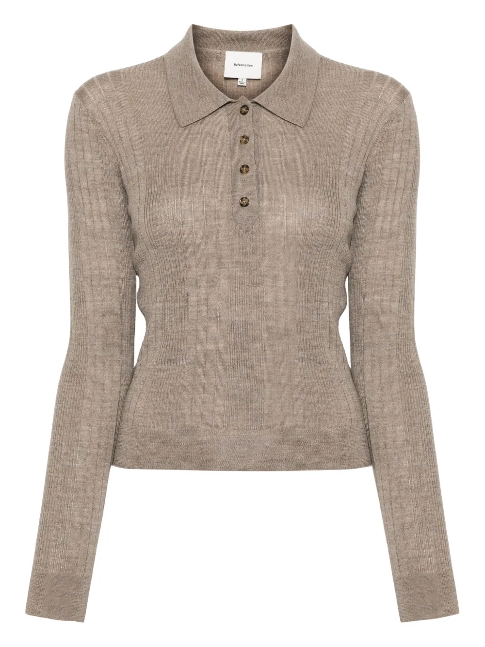 Reformation Hermia polo top | Brown | Image 1