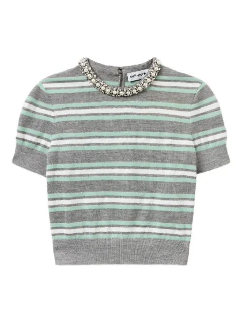 Self-Portrait striped t-shirt