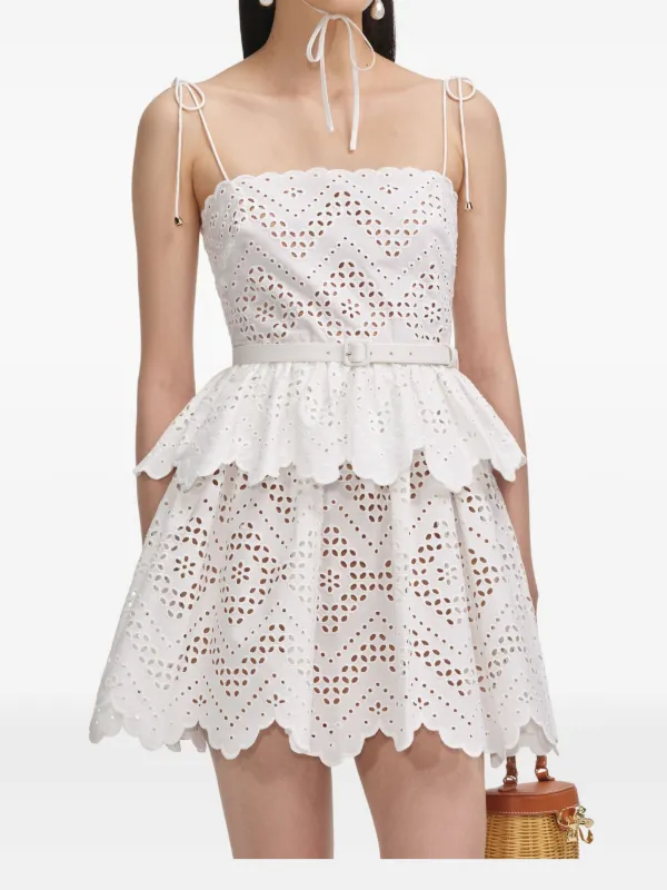 Self-Portrait Cotton Dress | White | FARFETCH GE