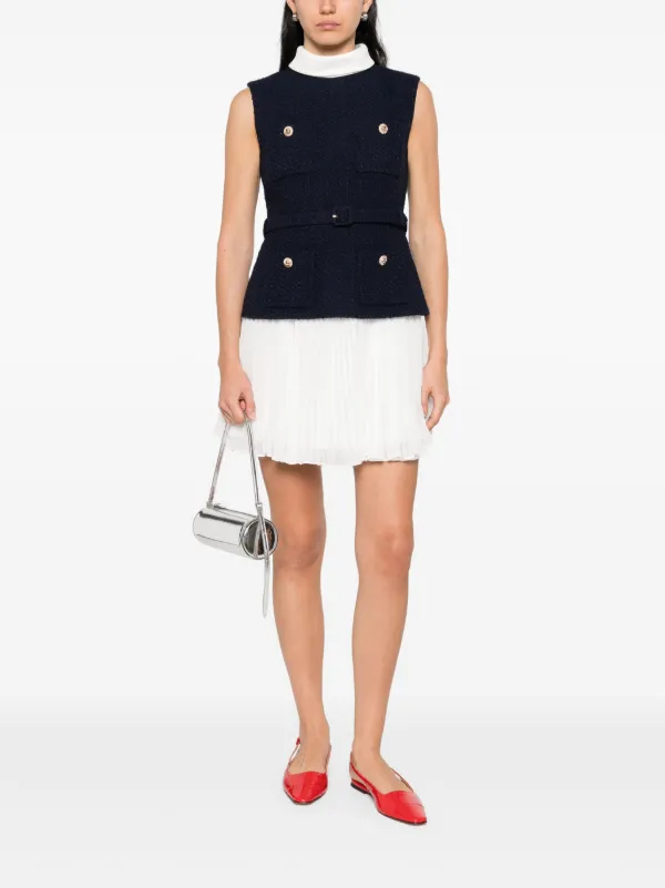 Self-Portrait Chiffon Mini Dress | Blue | FARFETCH GE