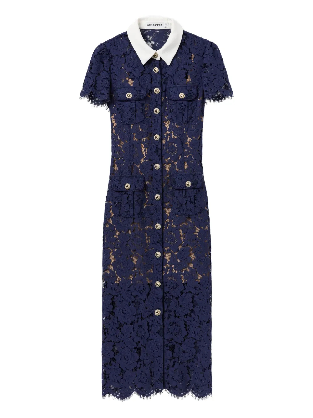 Self-Portrait embroidered-lace dress | Blue | Image 1