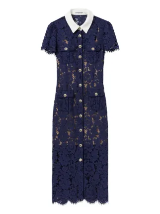 sachin and babi light blue dress Midi dress decorated in lace SELF PORTRAIT Rosa main image 1