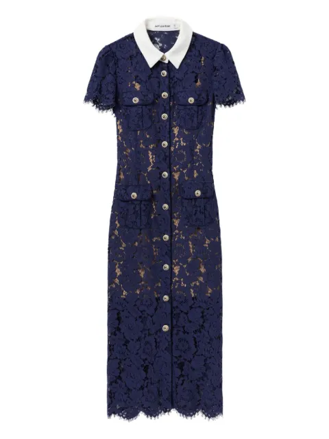 Self-Portrait embroidered-lace dress