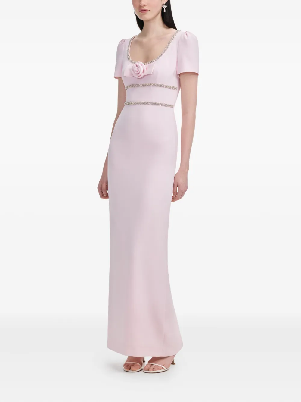 Self-Portrait crystal-embellished dress - Roze