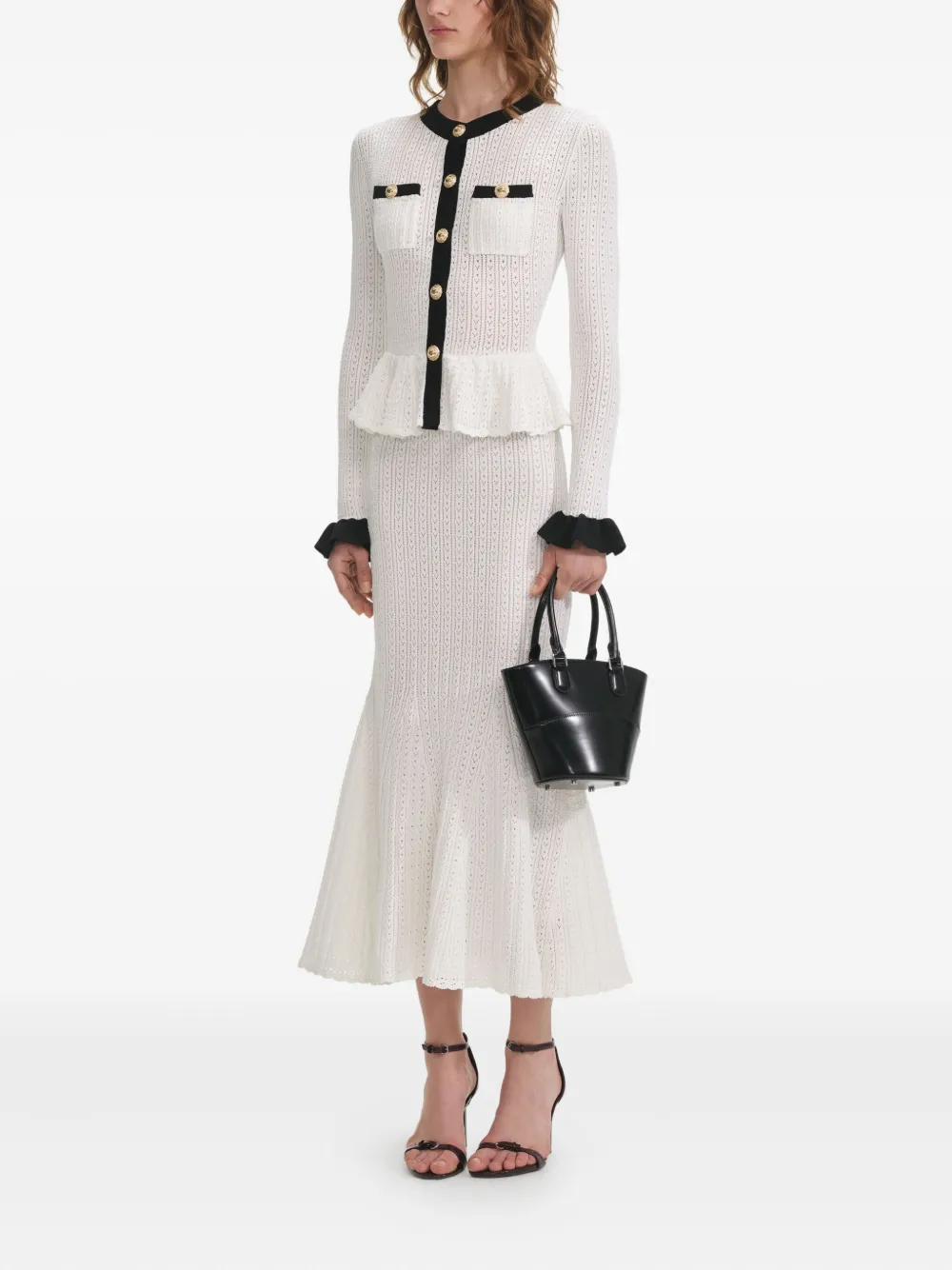 Self-Portrait knitted dress - Wit