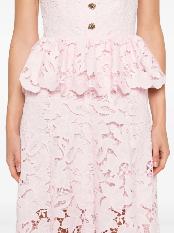 Self-Portrait floral-lace Midi Dress | Pink | FARFETCH PL