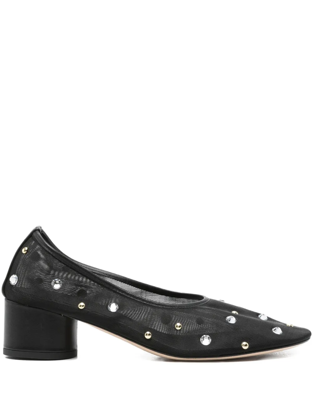 Dear Frances 45mm crystal-embellished heeled pumps Black