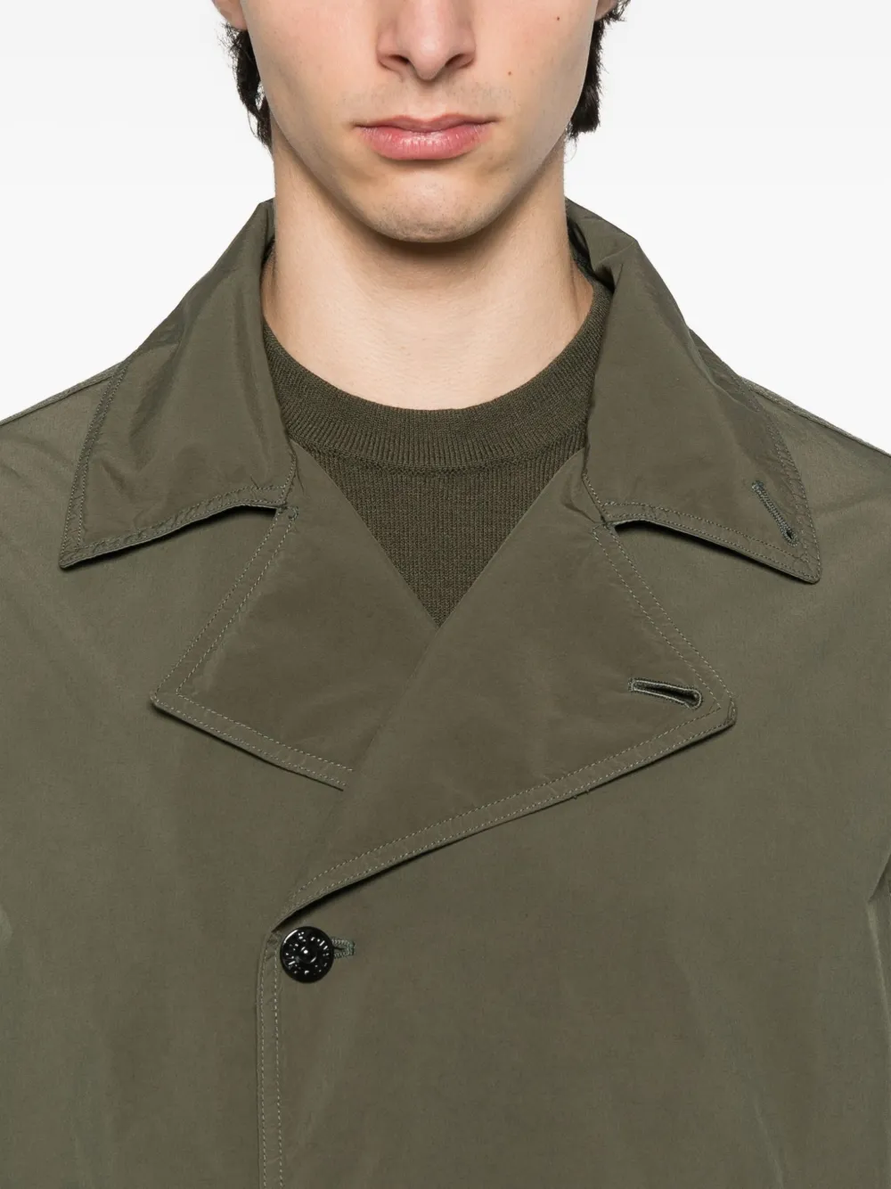 Stone Island double-breasted coat Groen
