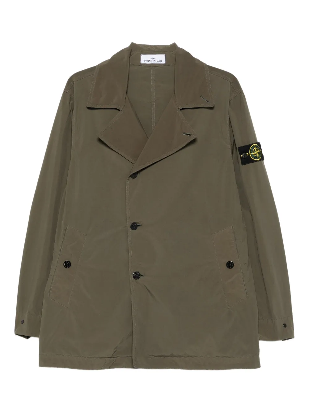 Stone Island double-breasted coat Groen