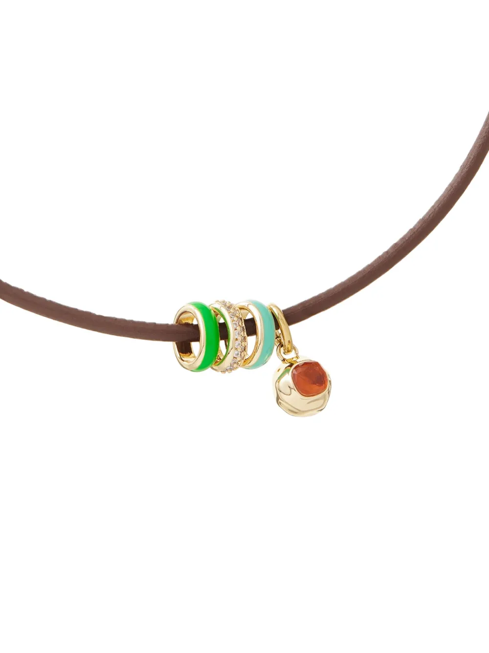 Roxanne Assoulin leather charm necklace - Bruin