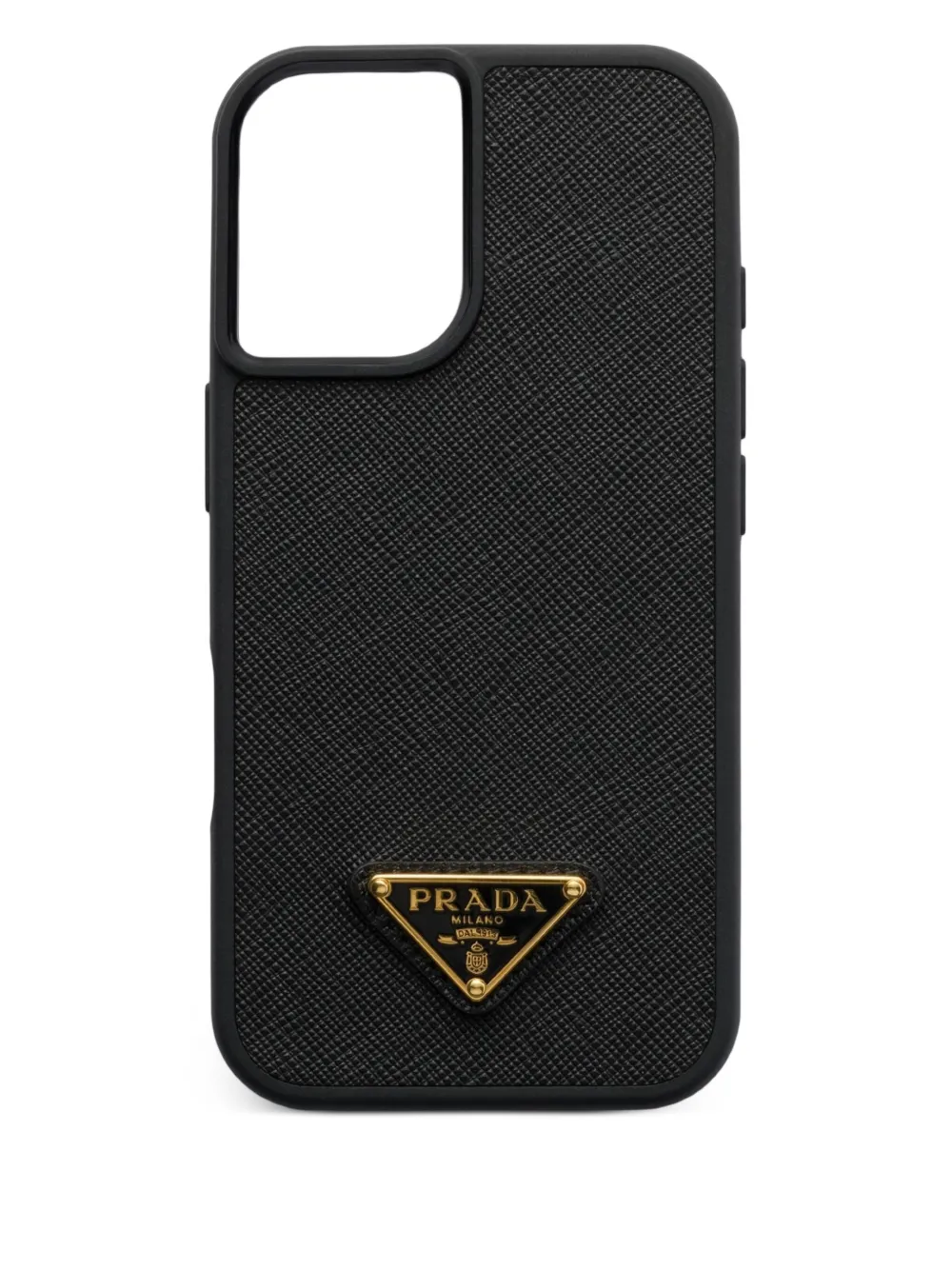 Prada Saffiano leren iPhone 16 hoesje Zwart