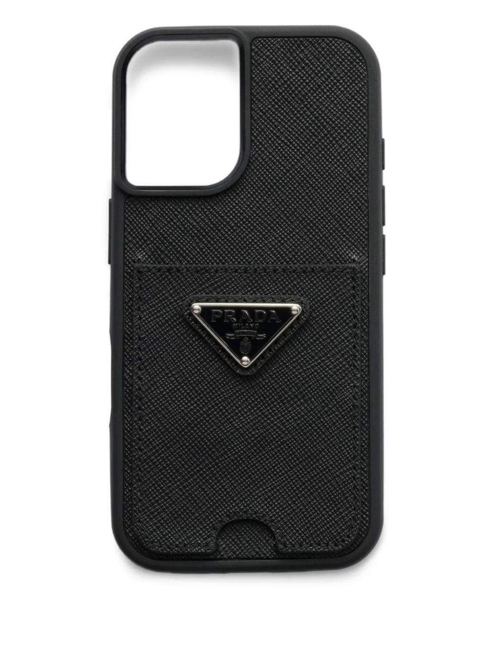 Prada iPhone 16-skal i saffianoläder | svart | Image 1