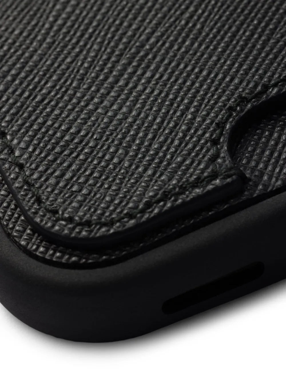 Prada Saffiano leren iPhone 16 hoesje Zwart