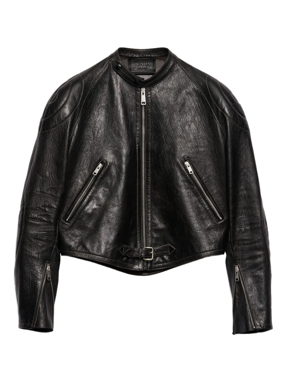 Prada leather jacket Zwart