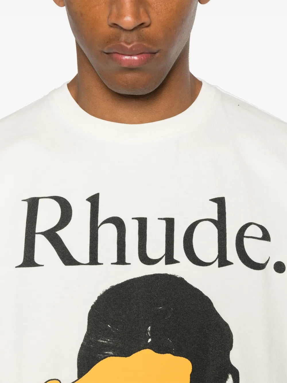 RHUDE Katoenen T-shirt met logoprint Wit