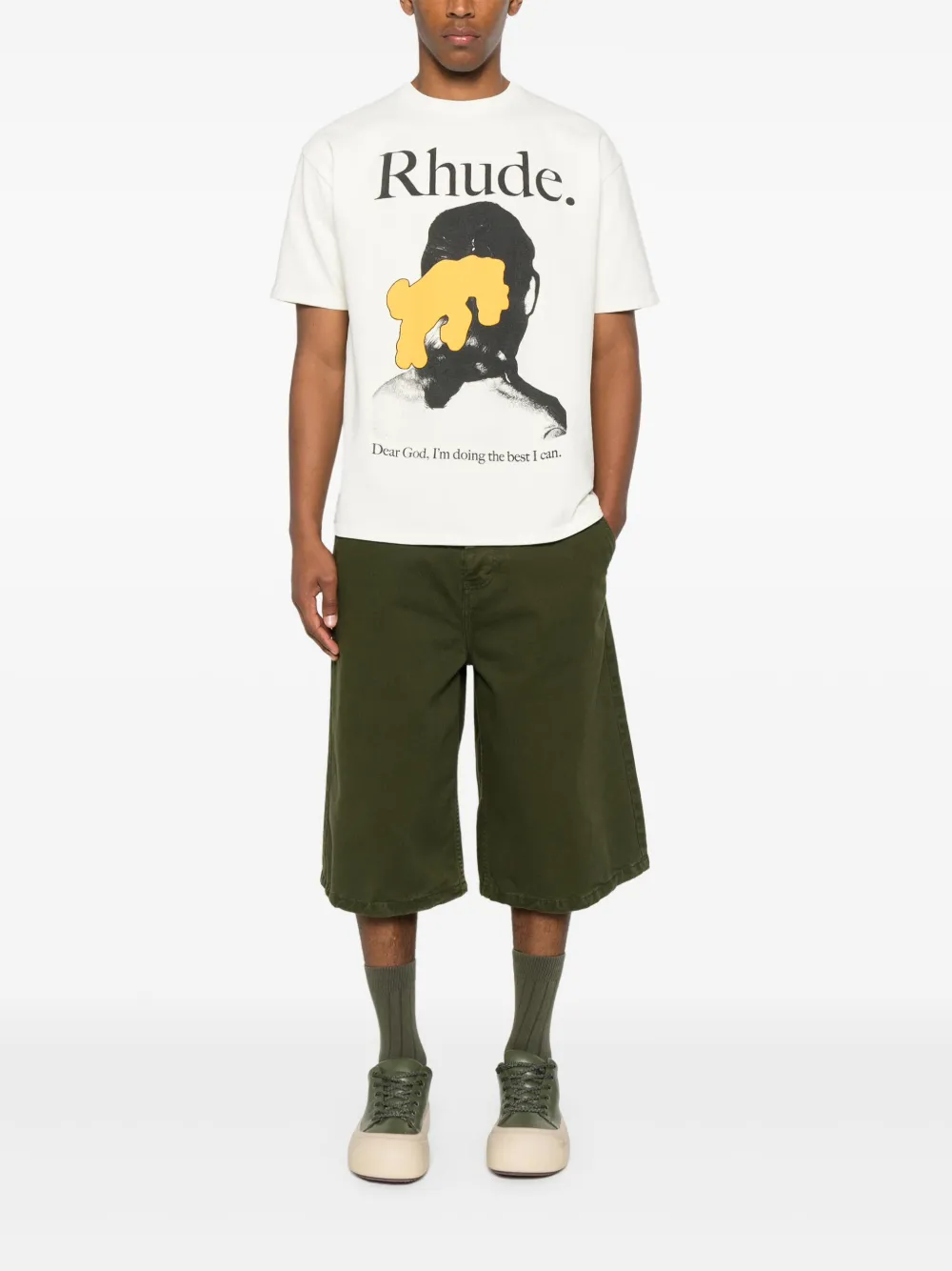 RHUDE logo-print cotton t-shirt - Wit