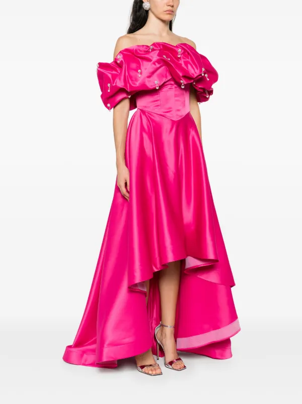 AAVVA off-shoulder Puffy Gown Pink FARFETCH PH