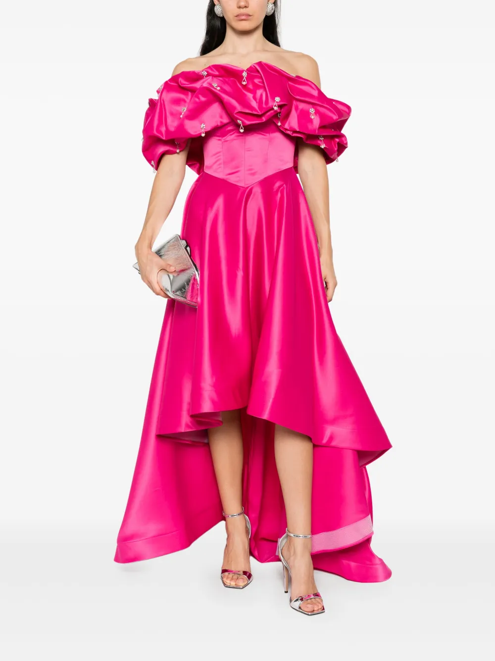 AAVVA Off-shoulder avondjurk - Roze